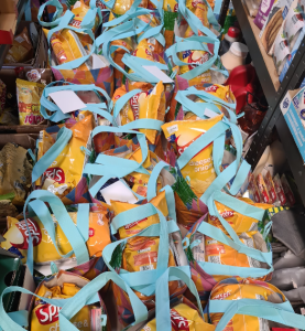 bags of donated food 